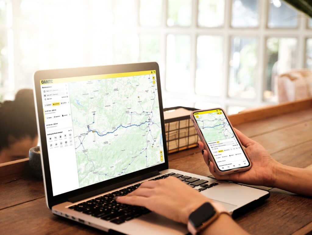 Die ÖAMTC Länder-Info verfügt über einen Routenplaner