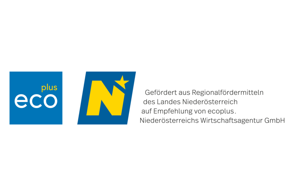 Logos zur Förderung aus Regionalfördermitteln des Landes Niederösterreich auf Empfehlung von ecoplus