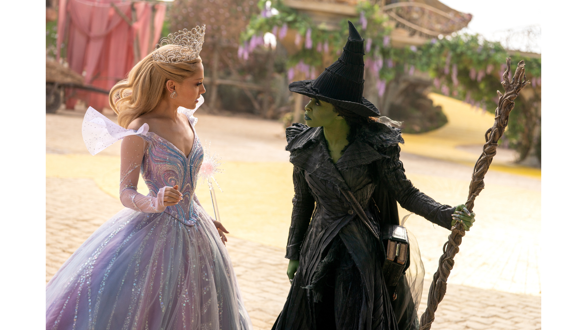Ariana Grande is Glinda and Cynthia Erivo is Elphaba in WICKED FOR GOOD, directed by Jon M. Chu