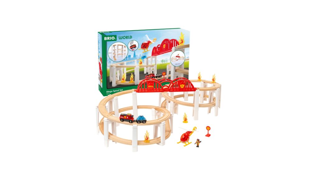 Großes Spiralenset mit 73 modularen Schienen- und Stützteilen von Brio World