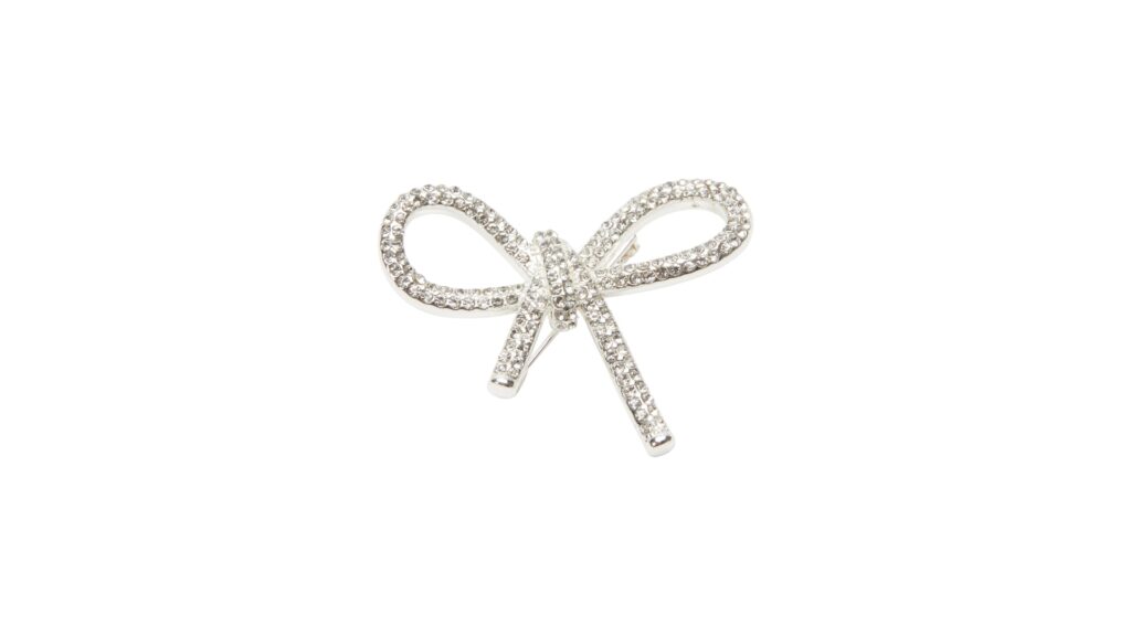 Schleifen-Brosche mit Glitzer