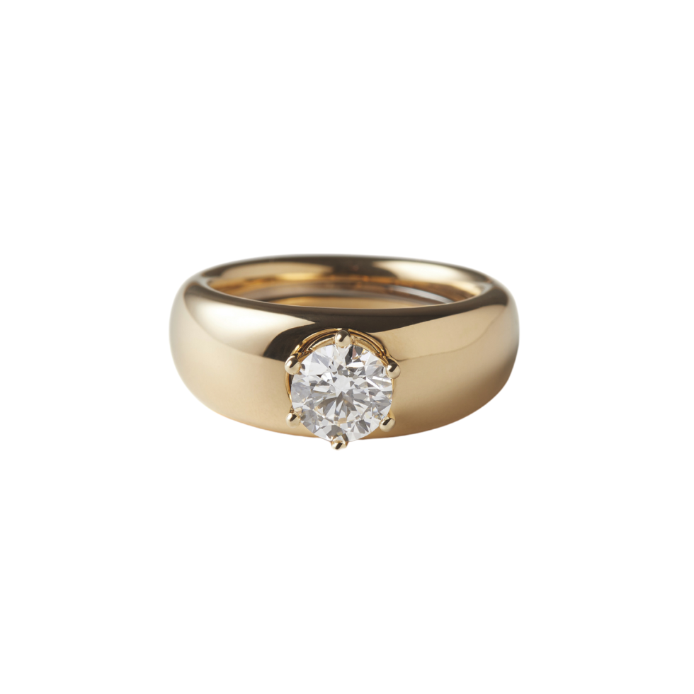 Bold: Ring Charlotte Touch aus 585 Gold mit diversen Aufsätzen zum Wechseln. Hier zu sehen: Ein laborgezüchteter Diamant und Krappenfassung mit ca. 1,00 ct.