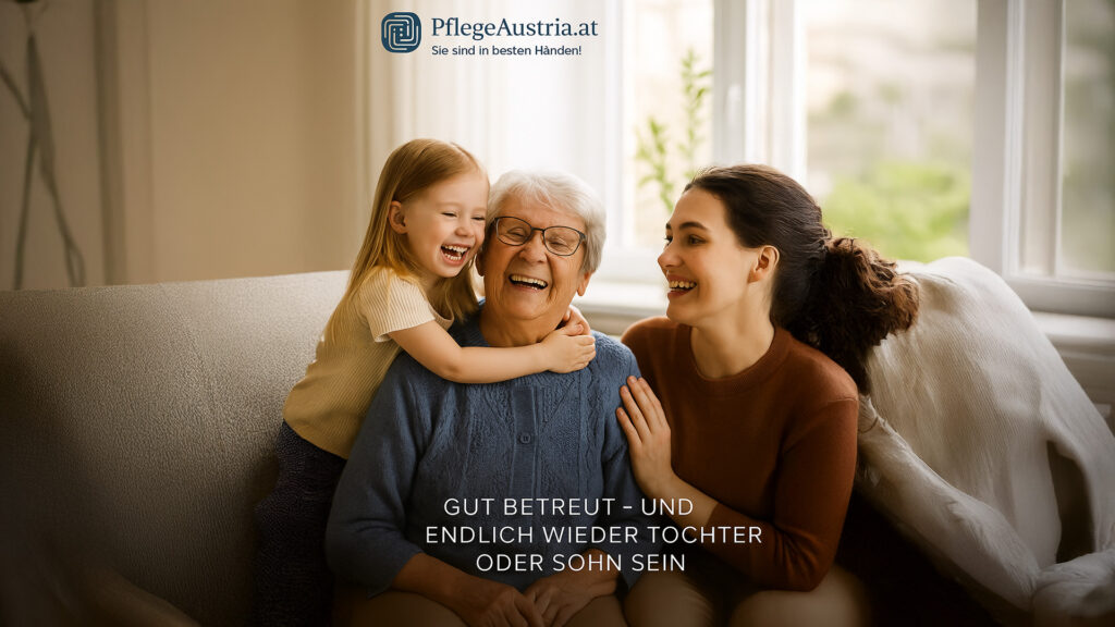 Pflege Austria: drei Generationen an Frauen lachen miteinander